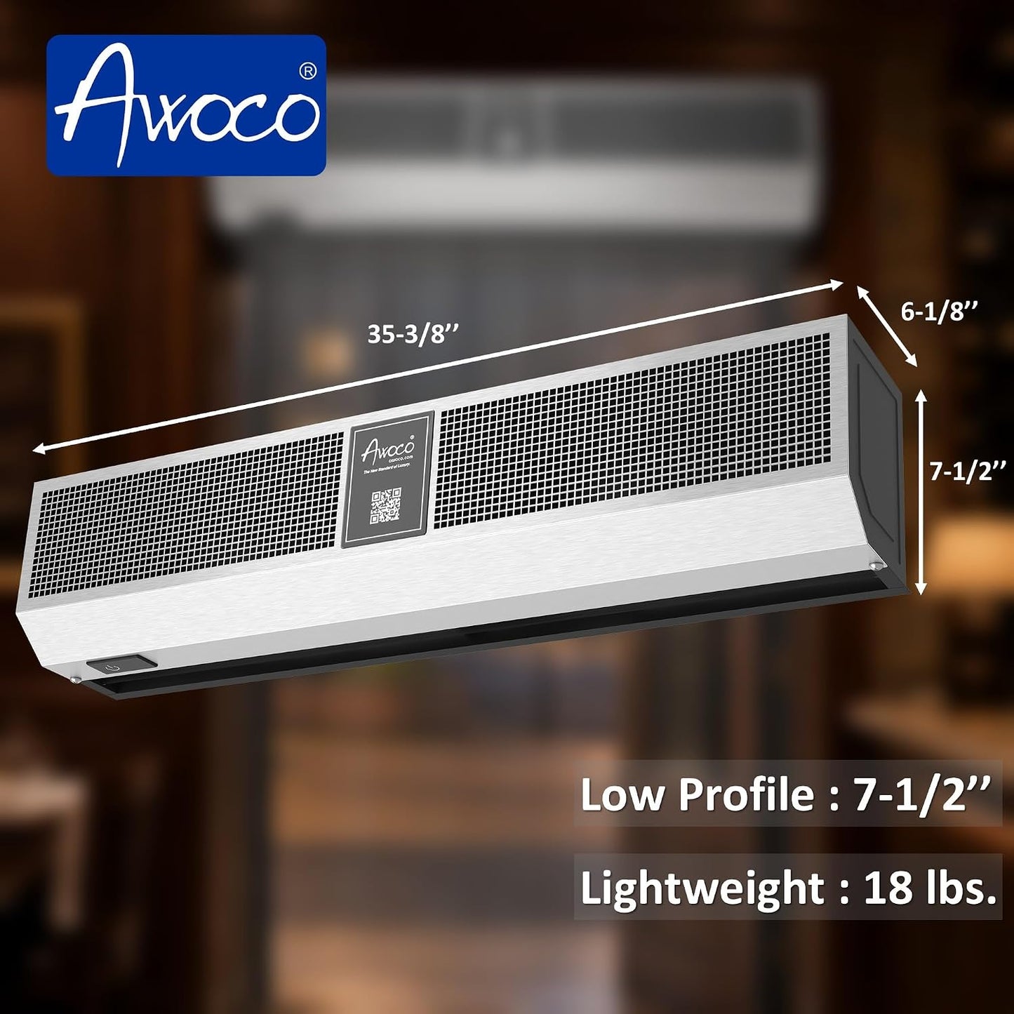 [Scratches] Awoco 36'' Stainless Steel Air Curtain 3 Speeds DC Motor