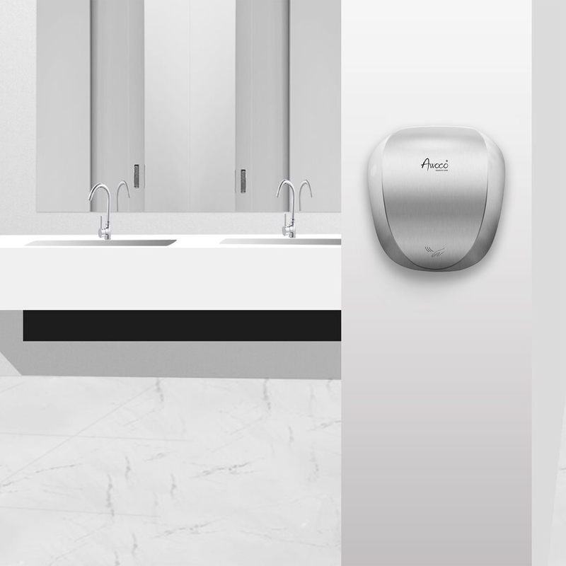 Awoco Standard 1450W 120V Heavy Duty Stainless Steel Automatic High Speed Hand Dryer, UL Certified