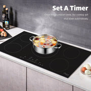 Awoco Induction Cooktop, built in induction Stove Top, Electric Cooktop with Boost Burners with 9 power level, Residual Heat Indicator, child safety lock, 220-240V with hard wire