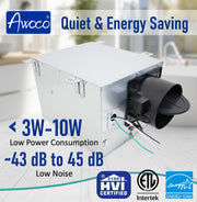 Awoco 6” Vent Make-Up Air (MUA) System 3 Speeds 100 CFM with MERV13 Filter, Energy Saving HVI Certified