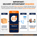 Delivery process with steps and icons for Amazon order fulfillment.