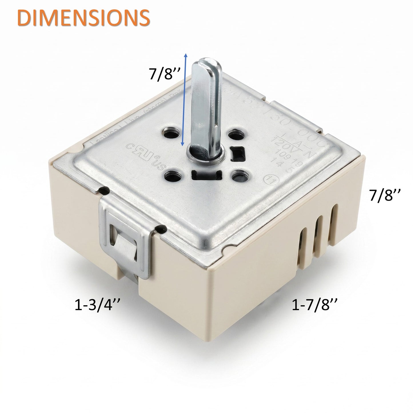 EGO 120V 50.59130.006 15A Infinite Heat Switch Replacement with Split D Shaft