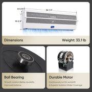 LIKE NEW Awoco FM1509 36” Super Power 2 Speeds 1200 CFM Commercial Indoor Air Curtain, UL Certified 120V Unheated, with an Easy-Install Magnetic Switch