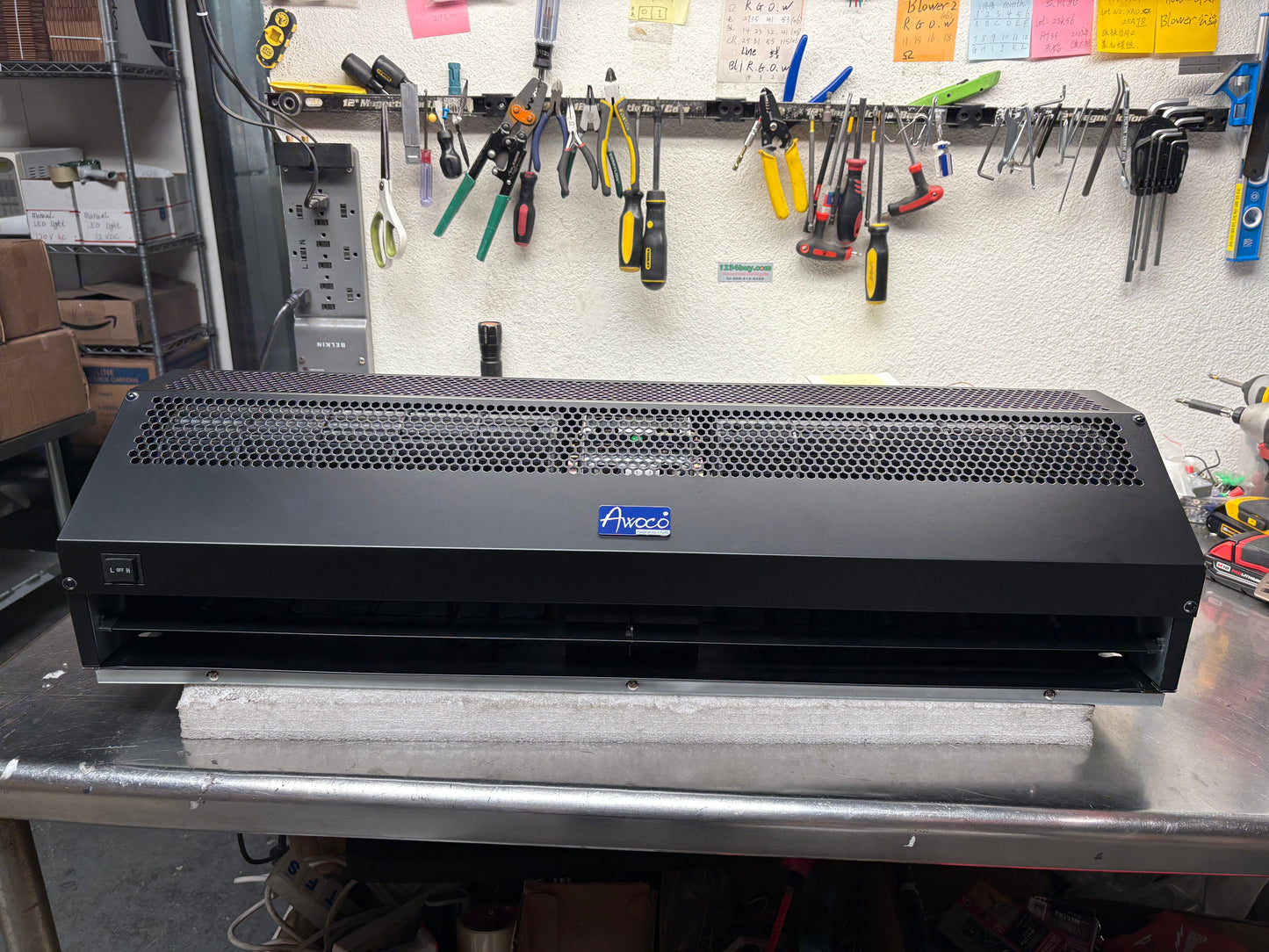 [Refurbished-A] Awoco FM1509-BLK 36” Super Power 2 Speeds 1200 CFM Black Commercial Indoor Air Curtain, UL Certified 120V Unheated, with an Easy-Install Magnetic Switch