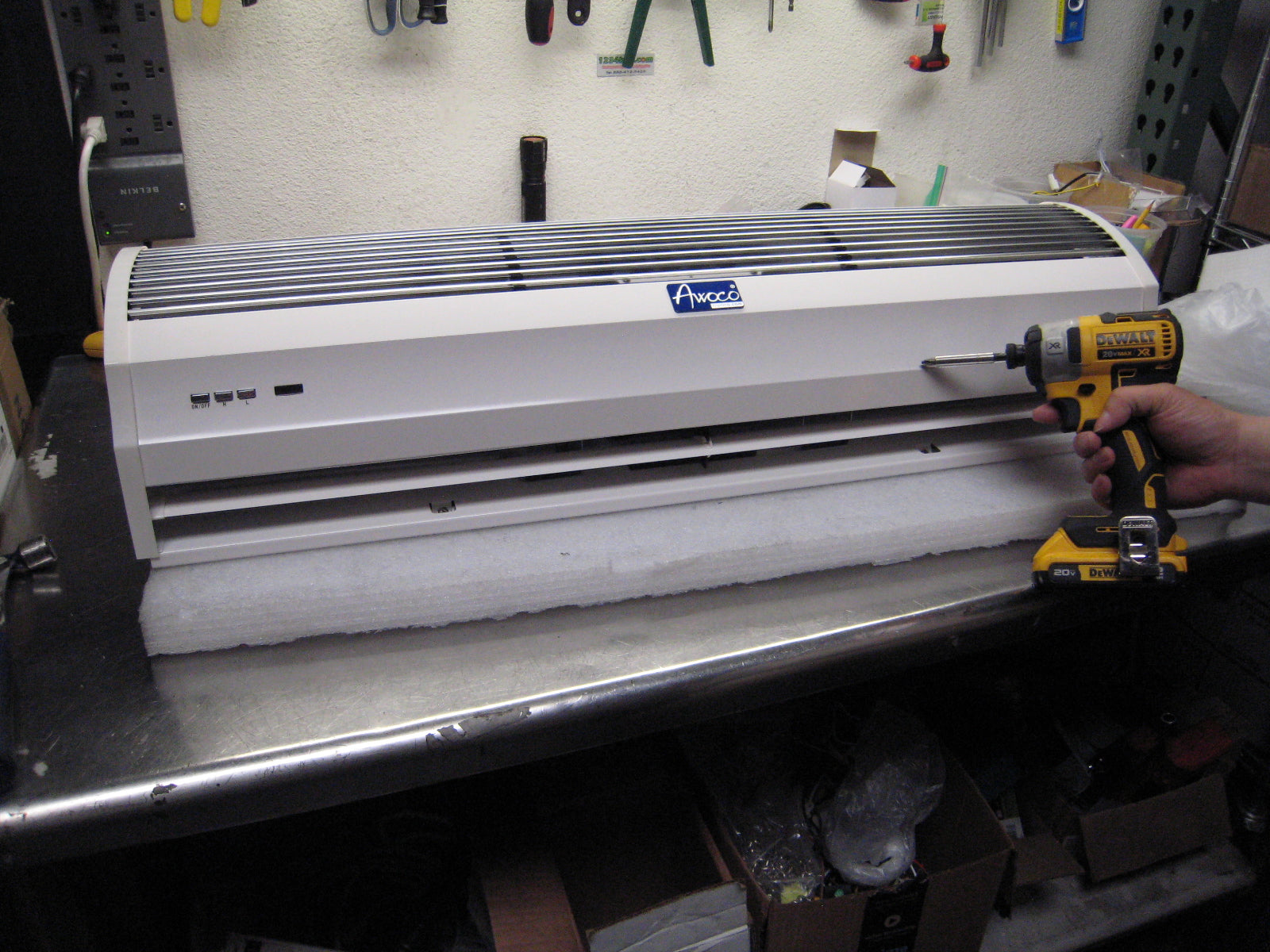 [Refurbished-A] Awoco FM1209-T 36" Slimline 2-Speed Commercial Air Curtain - CE Certified, 120V