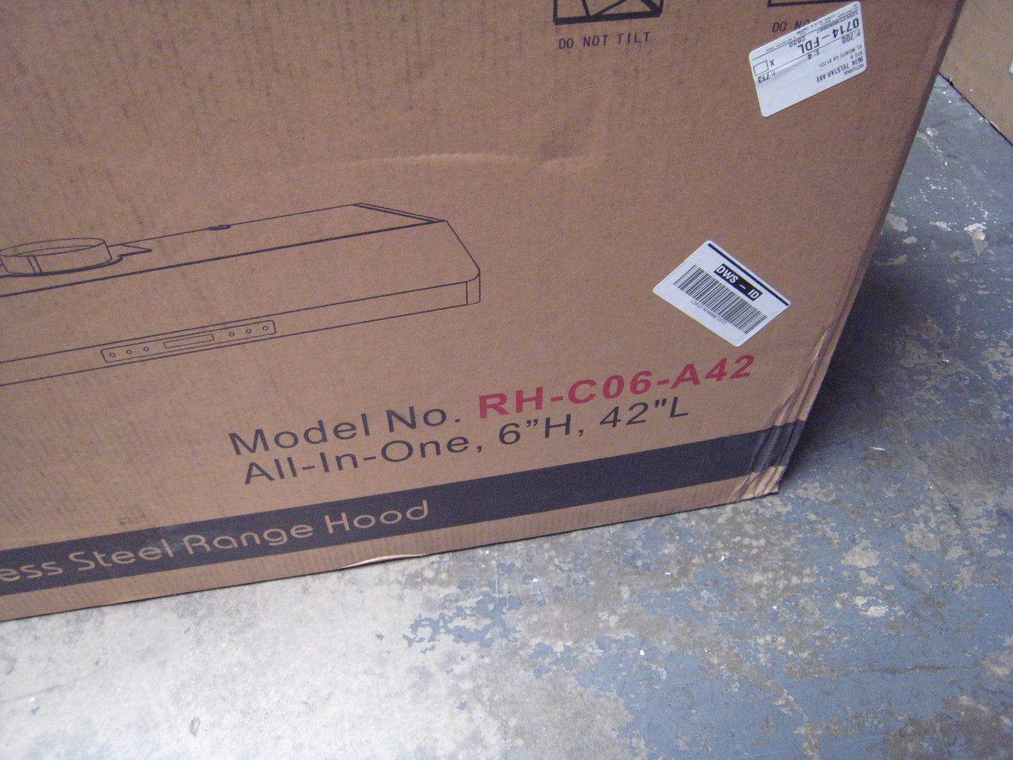 [Refurbished-A] Awoco RH-C06-A 42" Under Cabinet Range Hood - 6" High Round Top Vent, 900 CFM