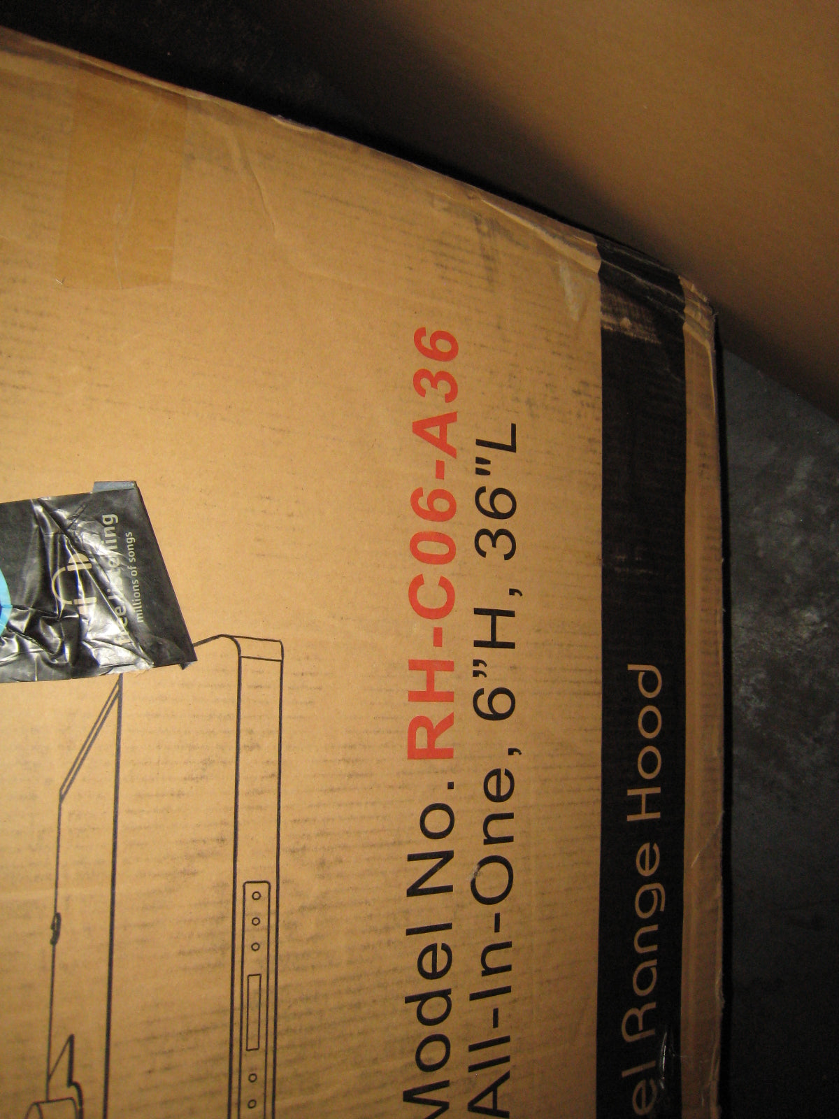 [Refurbished-A] Awoco RH-C06-A 36" Under Cabinet Range Hood - 6" Round Top Vent, 900 CFM