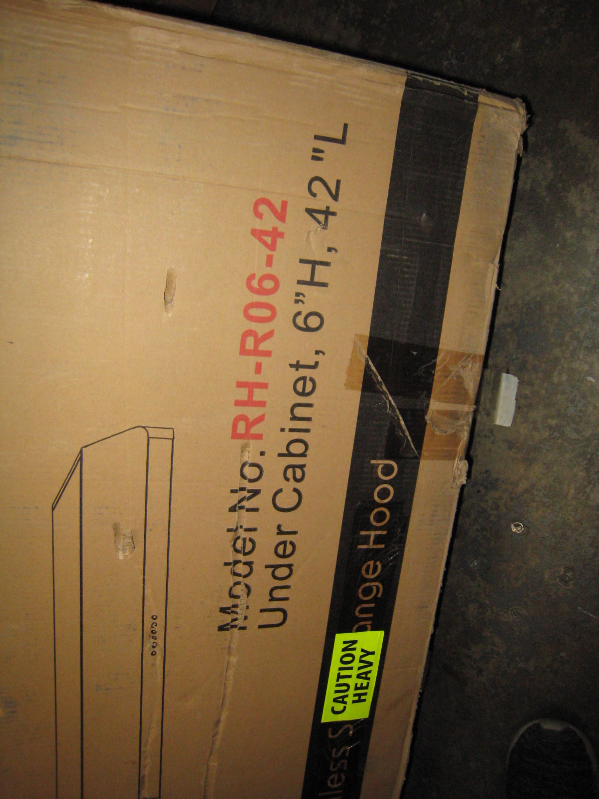 [Refurbished-A] Awoco RH-R06 42" Under Cabinet Range Hood - 900 CFM, Rectangle Rear Vent
