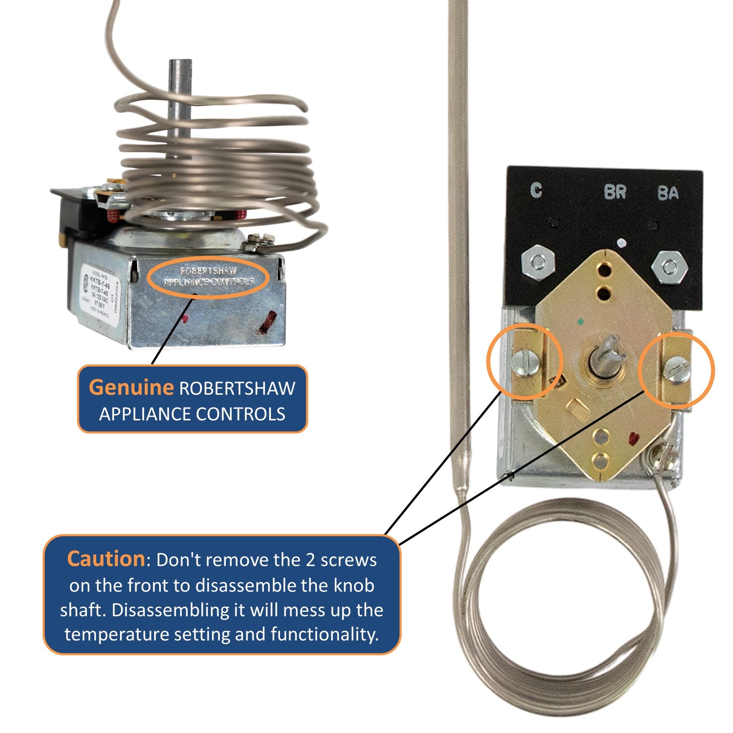 Robertshaw KKTB-7-48 Wolf 714902 815506 Stove Oven Range Thermostat 5A 120 VAC Max Temperature 599°F