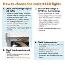 [2-1/2" Folded Edge] 2 Pcs of 12VDC LED Lights ON-E01-32 for Awoco RH-IT & RH-BQ Range Hoods