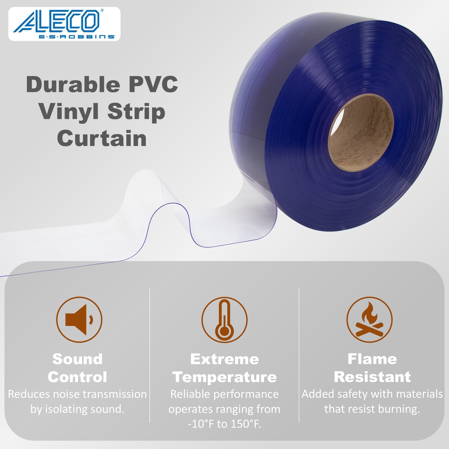 UV stable flame resistant vinyl strip roll - cut to size