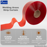 Orange strip curtain are visibility control, extreme temperature, sight barrier