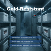 Stays pliable in temperatures as low -40°F and cold storage barriers