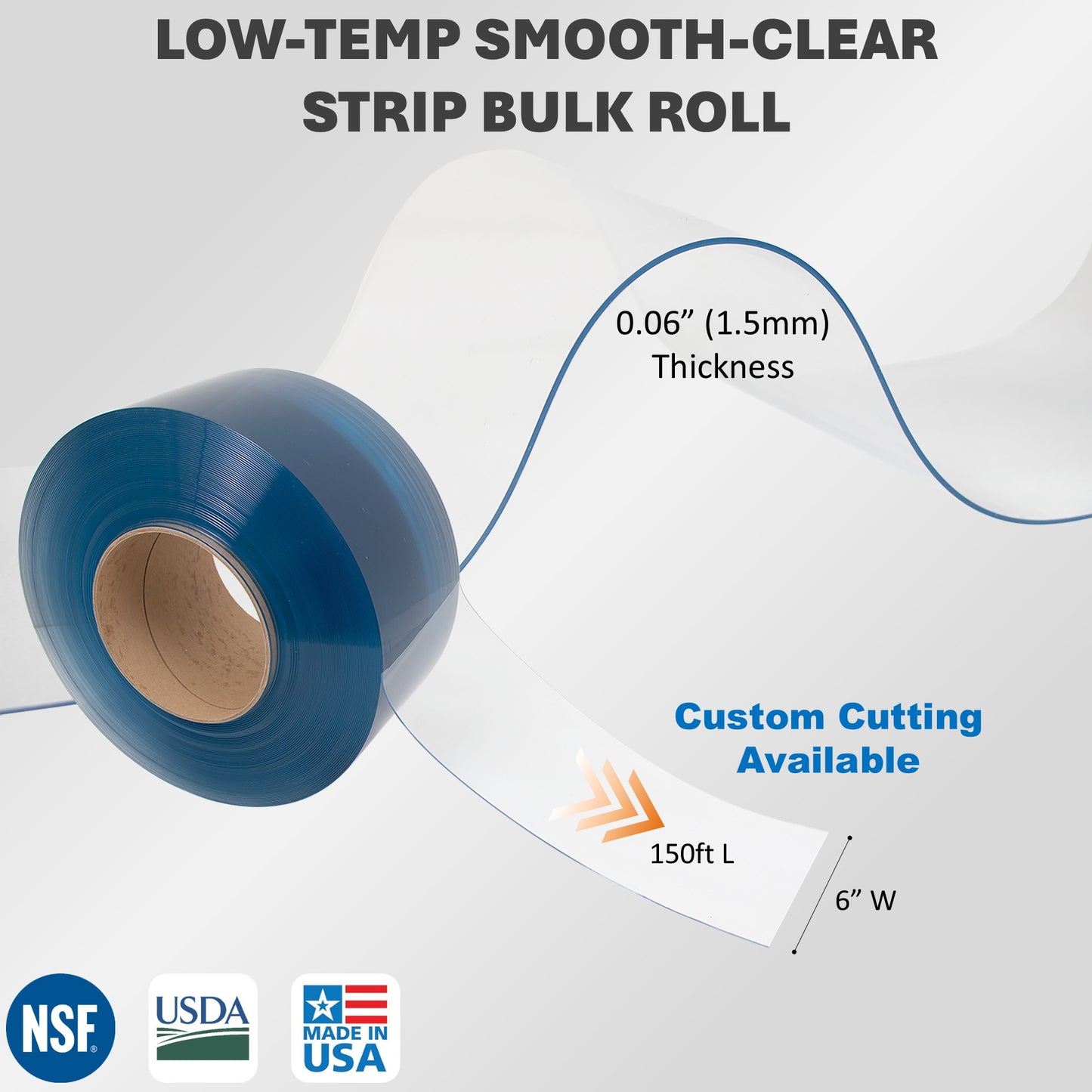 Roll of low-temp smooth-clear strip 0.06" thickness