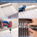 Step-by-step guide on using Aleco MaxMagic Template Kit for drilling holes.