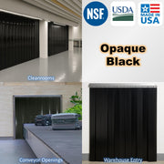 USDA NSF compliant black PVC strip roll - Made in USA