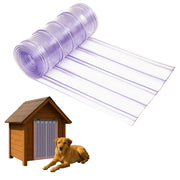 Pet door flap 8in x 5ft - 0.198in clear PVC - ribbed anti stick