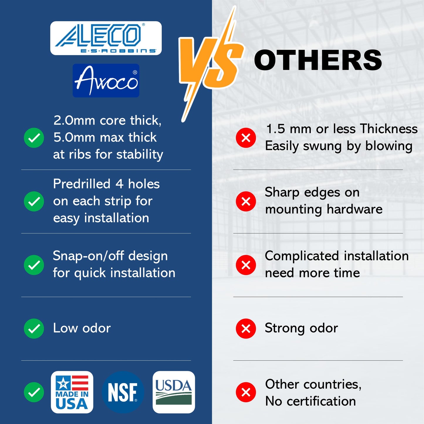 Aleco strip curtain extra thick