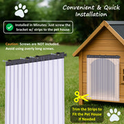 Pet house with strip curtain installation guide