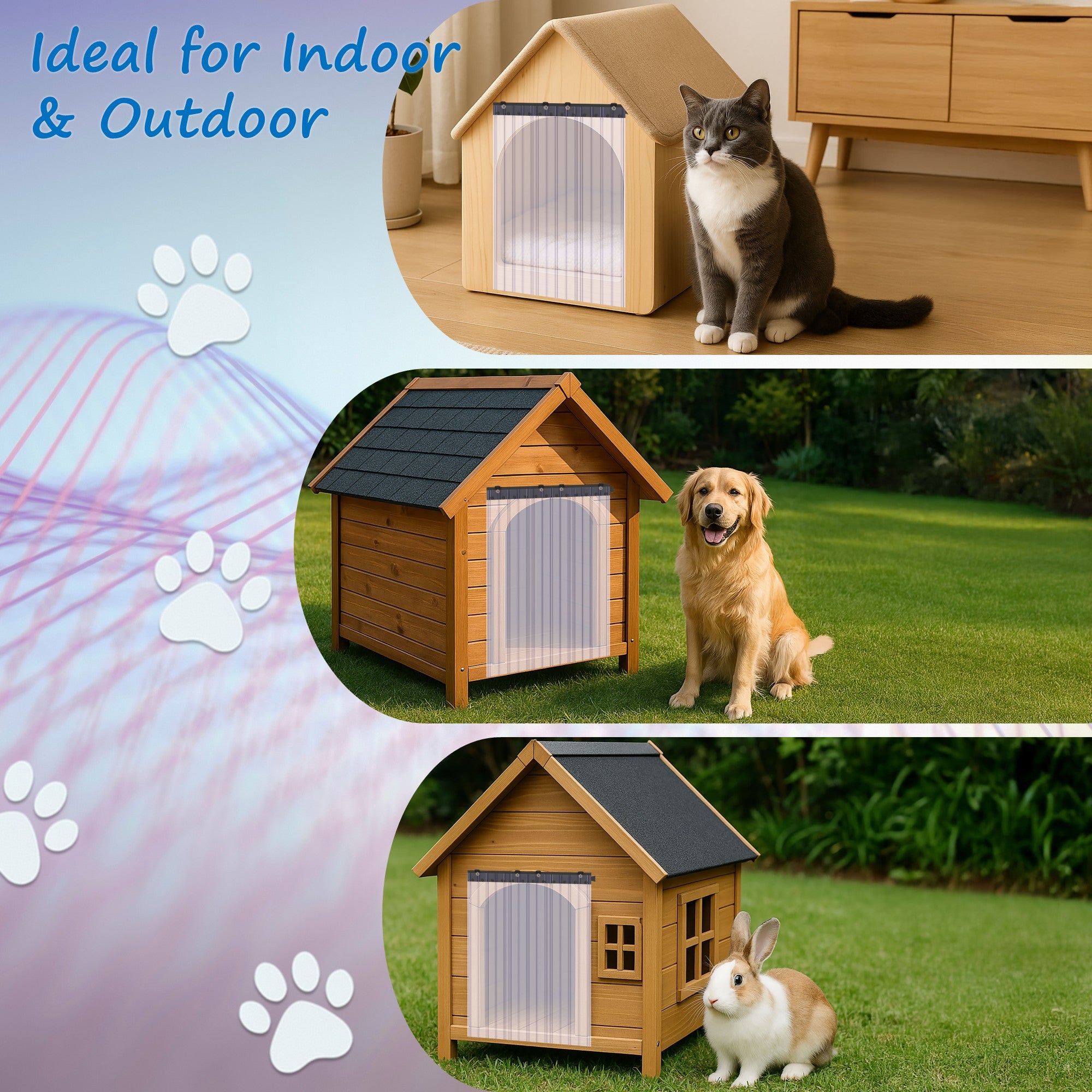 Strip curtain use for pet houses like cats, dogs, and rabbit, Ideal for Indoor & Outdoor