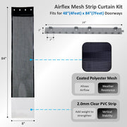 8 in PVC-coated polyester mesh strips - insect barrier