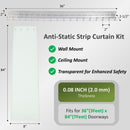 Smooth clear PVC strips for clean room - 8 in x 0.08 in