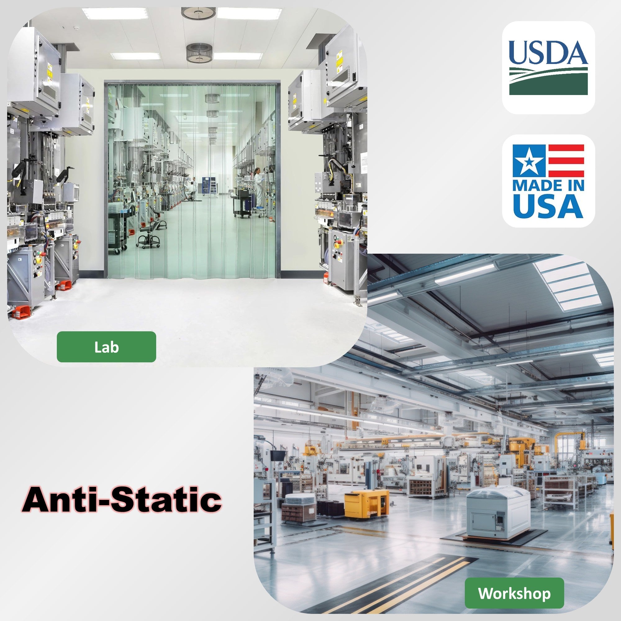 Clear-Flex anti static PVC strip doorway - Aleco - Made in USA