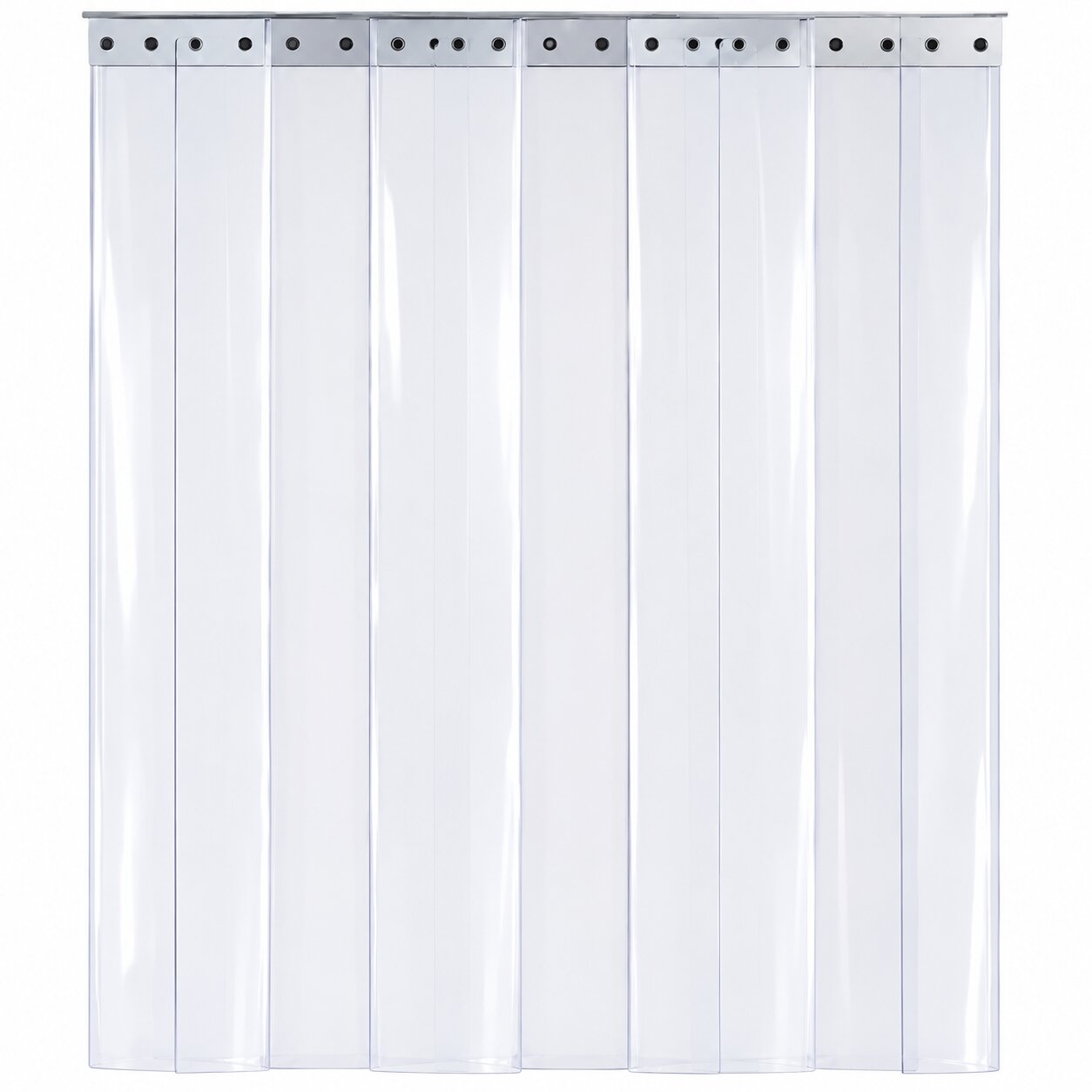 A clear strip curtain 