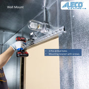 Wall mount,  pre-drilled holes, mounting bracket with screws