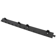 A black strip door mounting kit with multiple attachment points, designed for wall or ceiling mounting.