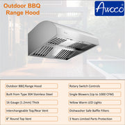 Awoco outdoor BBQ range hood 