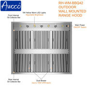 Outdoor wall-mounted range hood