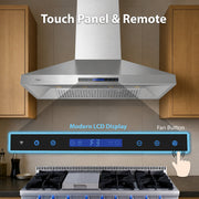 Touch Panel & Remote, with modern LCD display, and fan button 