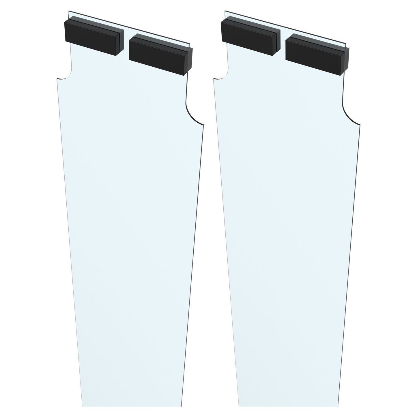 Two clear strip curtain