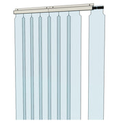 Vinyl strip curtain kit 51x84 - slide in strips - aluminum track