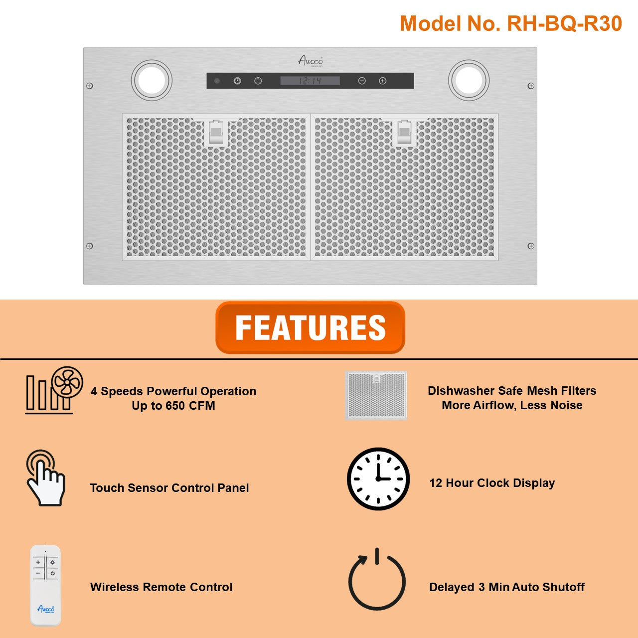 4 speeds powerful operation up to 650 CFM