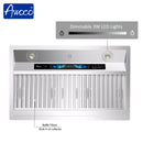 RH-BQ-XV 30 Inch Range Hood Insert with big Colorful Touch Screen, Dimmable 3W Led Light, and dishwasher safe baffle filter