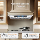 RH-BQ-XV 30 Inch Range Hood Insert with big colorful touch screen, dimmable 3w led light, and dishwasher safe baffle 