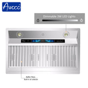 Dimmable 3W LED lights and baffle filters, built-in oil collector