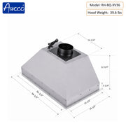 Awoco roof vent hood with dimensions and weight 
