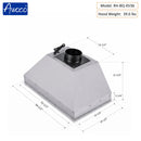 Awoco roof vent hood with dimensions and weight 