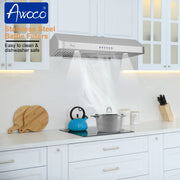 Powerful suction 30 inch under cabinet range hood with Stainless Steel Baffle Filter