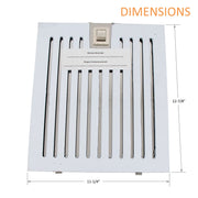 Baffle filter dimension
