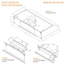 RH-C06-A 30 inch Under Cabinet Range Hood 3-in-1 design vent dimensions
