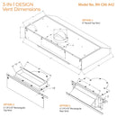 RH-C06-A 42 inch Under Cabinet Range Hood 3-in-1 design vent dimensions