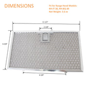 Fit for range hood models RH-IT-30, RH-BQ-30
