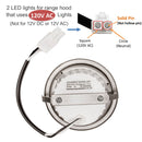 2 LED lights for range hood that uses 120V AC lights