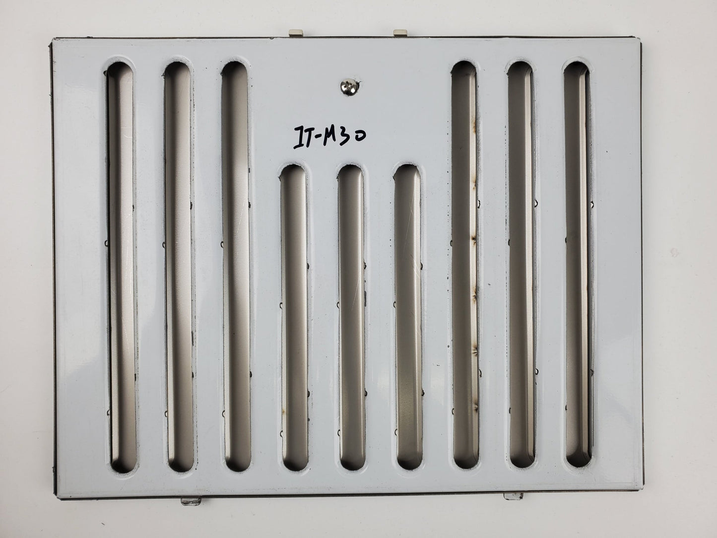 Baffle filter back view