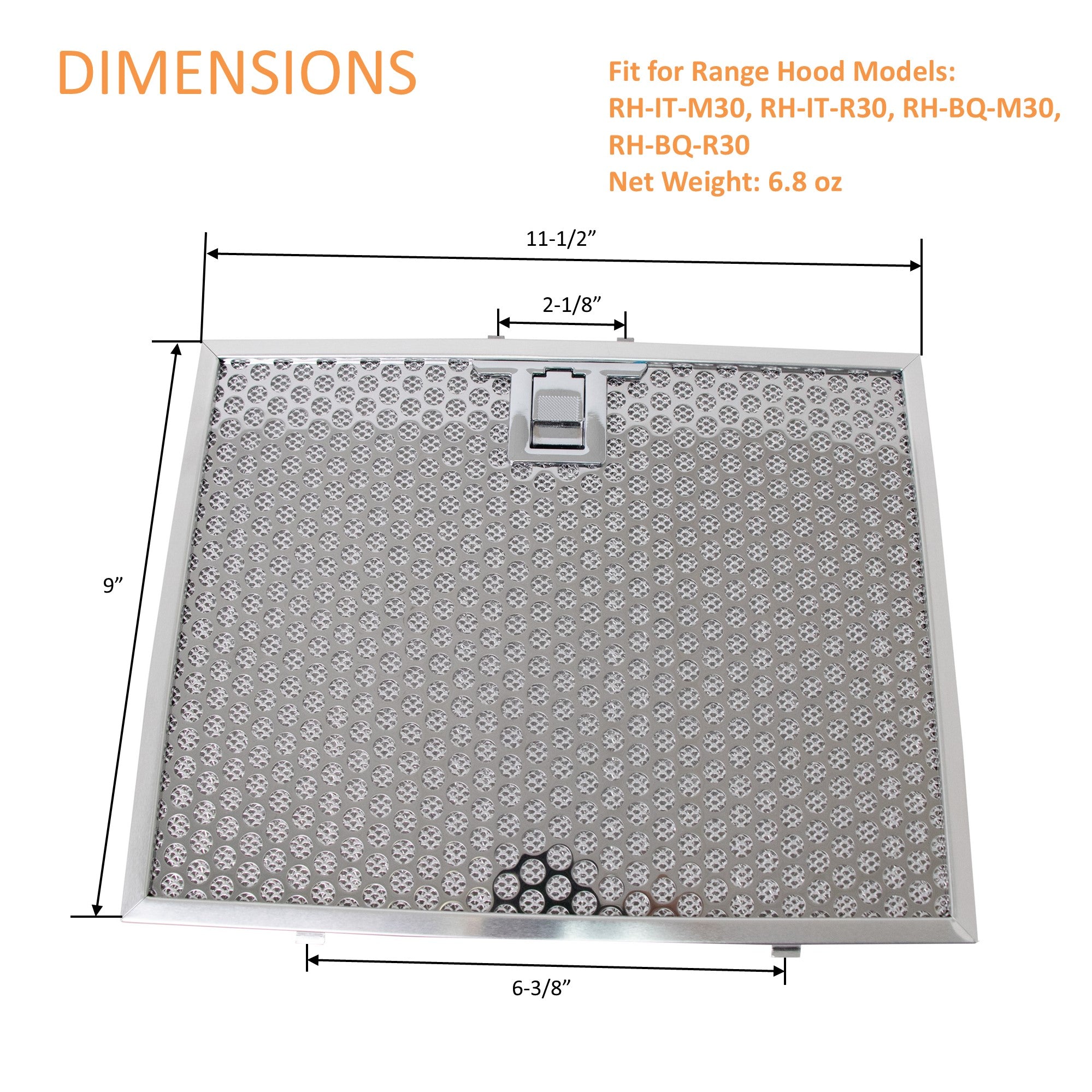 Fit for range hood models RH-IT-M30, RH-IT-R30, RH-BQ-M30, RH-BQ-R30