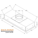 Wood hood cutout size: 33-7/8" x 10-14"